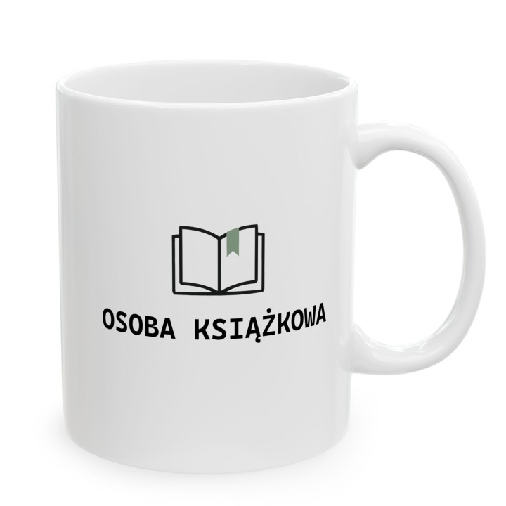 Kubek dla bibliofila z prostym przekazem o pasji do czytania i kolekcjonowania książek.