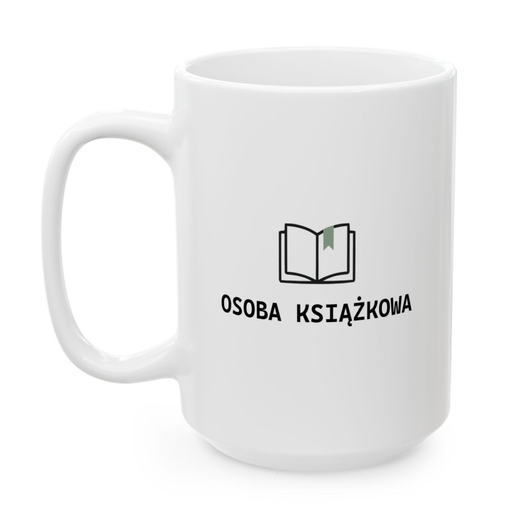 Trwały kubek z nadrukiem dla książkoholika – odporny na mycie w zmywarce prezent.