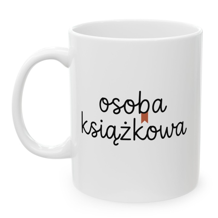 Oryginalny prezent dla osoby, która kocha czytać – motyw Osoba Książkowa w czarnym kolorze.