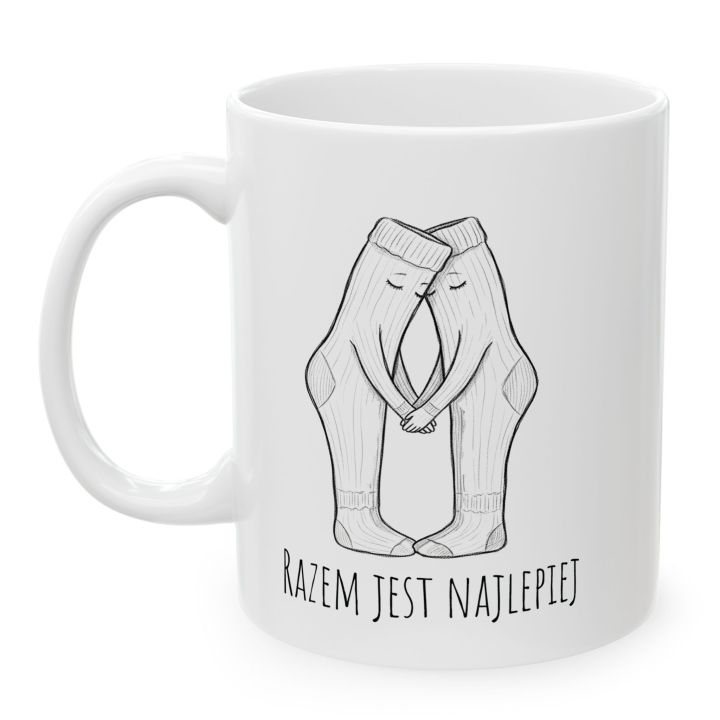 Kubek dla pary – skarpetki „RAZEM JEST NAJLEPIEJ”