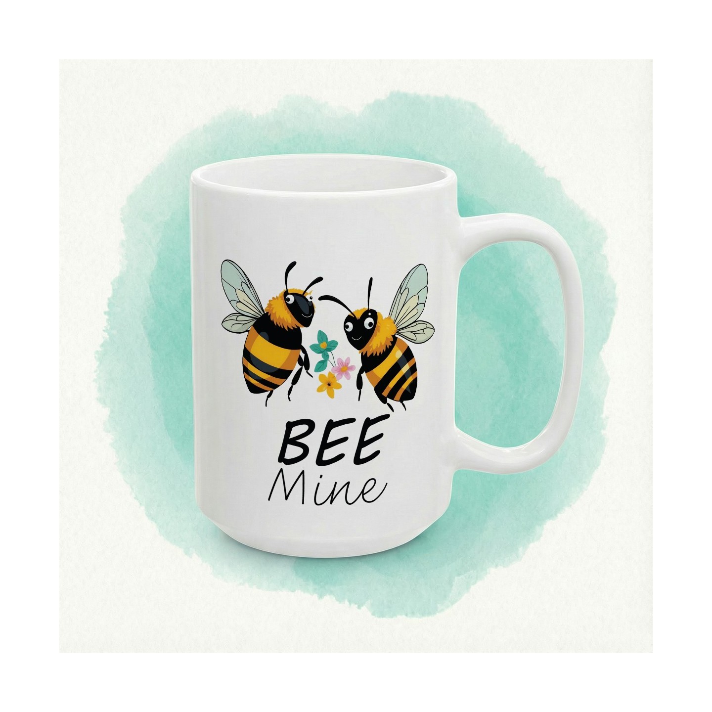 Kubek „BEE Mine” – zakochane pszczółki i miodzio humor na poranki