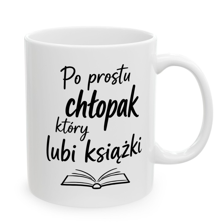 Kubek z nadrukiem dla chłopaka, który lubi książki | Wręcz Wspaniale