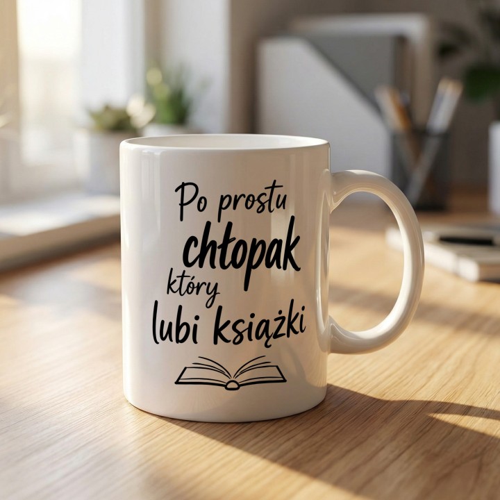Prezentowy kubek dla chłopaka lubiącego książki, literaturę i spokojne wieczory z lekturą