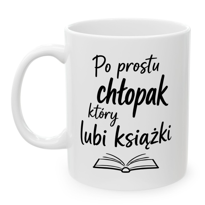 Kubek z nadrukiem dla chłopaka, który lubi książki | Wręcz Wspaniale