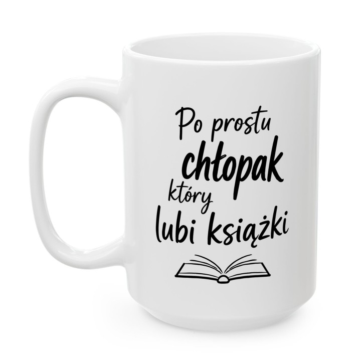 Kubek z nadrukiem dla chłopaka, który lubi książki | Wręcz Wspaniale