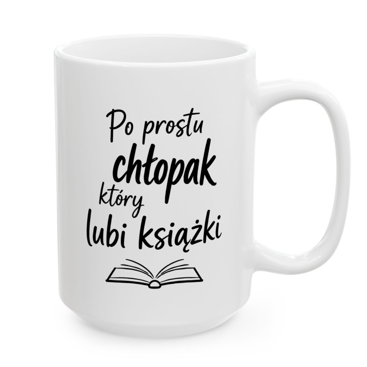 Kubek z nadrukiem dla chłopaka, który lubi książki | Wręcz Wspaniale