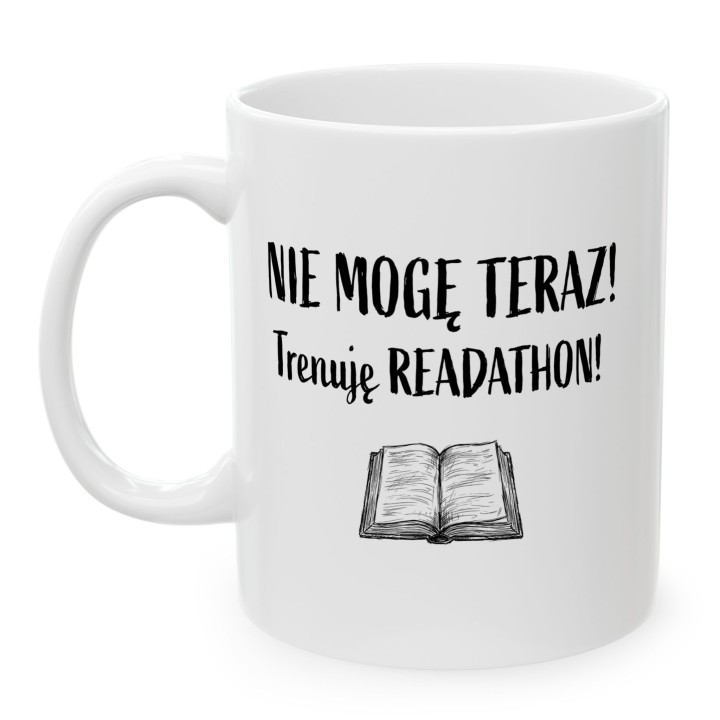 Kubek z nadrukiem Nie mogę teraz trenuję readathon | Wręcz Wspaniale