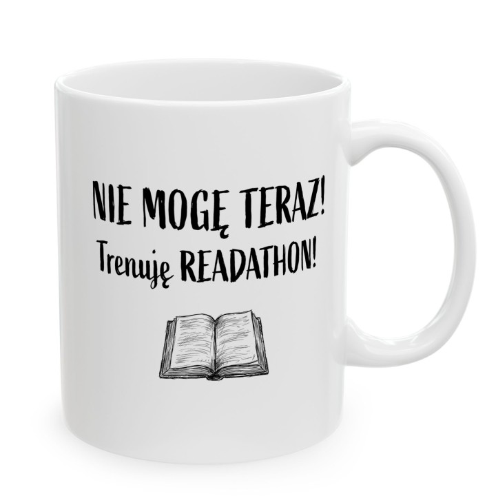 Kubek z nadrukiem Nie mogę teraz trenuję readathon | Wręcz Wspaniale