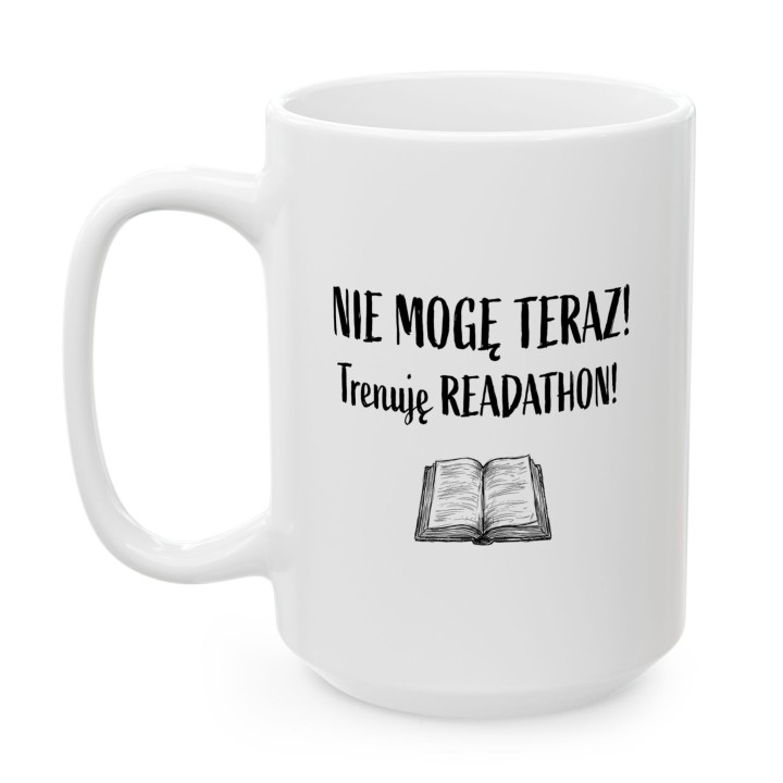 Kubek z nadrukiem Nie mogę teraz trenuję readathon | Wręcz Wspaniale