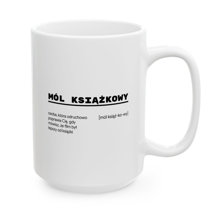 Kubek z nadrukiem Mól książkowy dla miłośnika książek | Wręcz Wspaniale