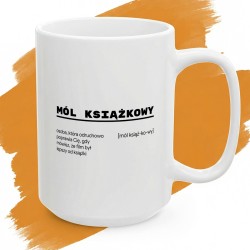 Kubek z nadrukiem „Mól książkowy” dla fana czytania
