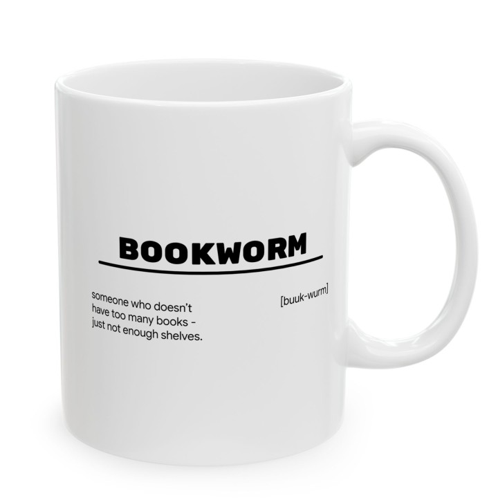 Kubek z nadrukiem Bookworm dla miłośnika książek | Wręcz Wspaniale