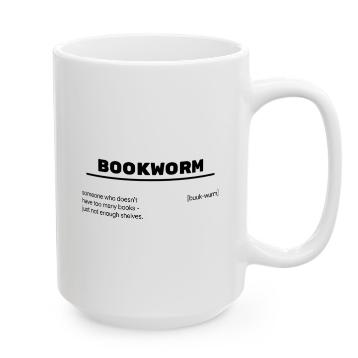Kubek z nadrukiem Bookworm dla miłośnika książek | Wręcz Wspaniale