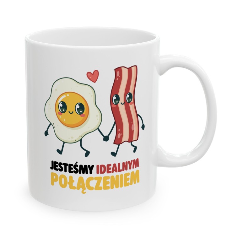 Kubek „Jesteśmy idealnym połączeniem” – jajko i bekon, śmieszny prezent dla par