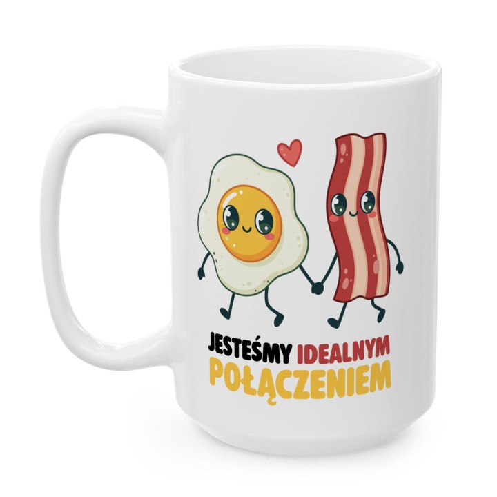 Kubek „Jesteśmy idealnym połączeniem” – jajko i bekon, śmieszny prezent dla par