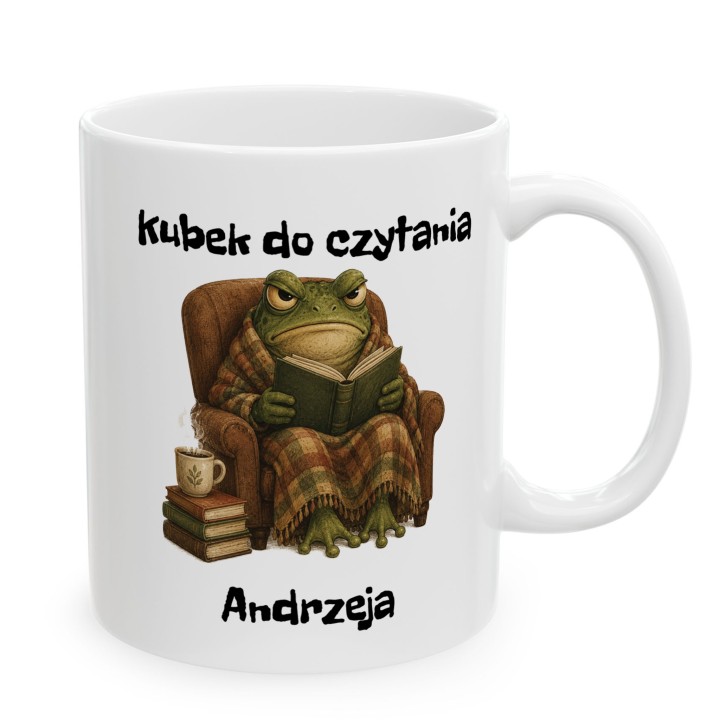 Personalizowany kubek do czytania z żabą i własnym tekstem | Wręcz Wspaniale