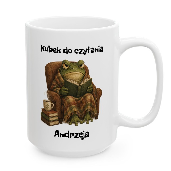 Personalizowany kubek do czytania z żabą i własnym tekstem | Wręcz Wspaniale