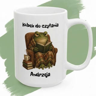 Kubek Personalizowany z nadrukiem do czytania z żabą i własnym tekstem