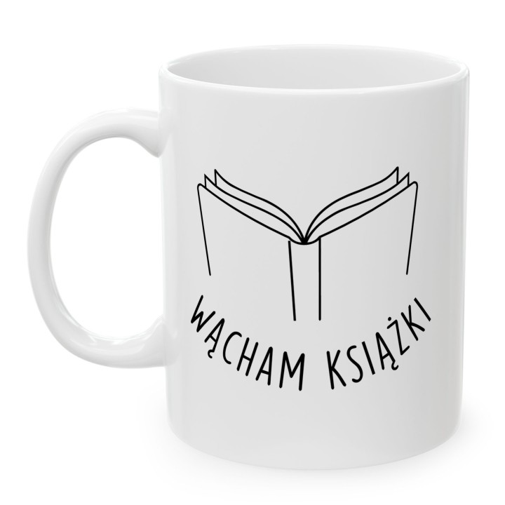 Kubek z nadrukiem „Wącham książki” dla czytelnika | Wręcz Wspaniale