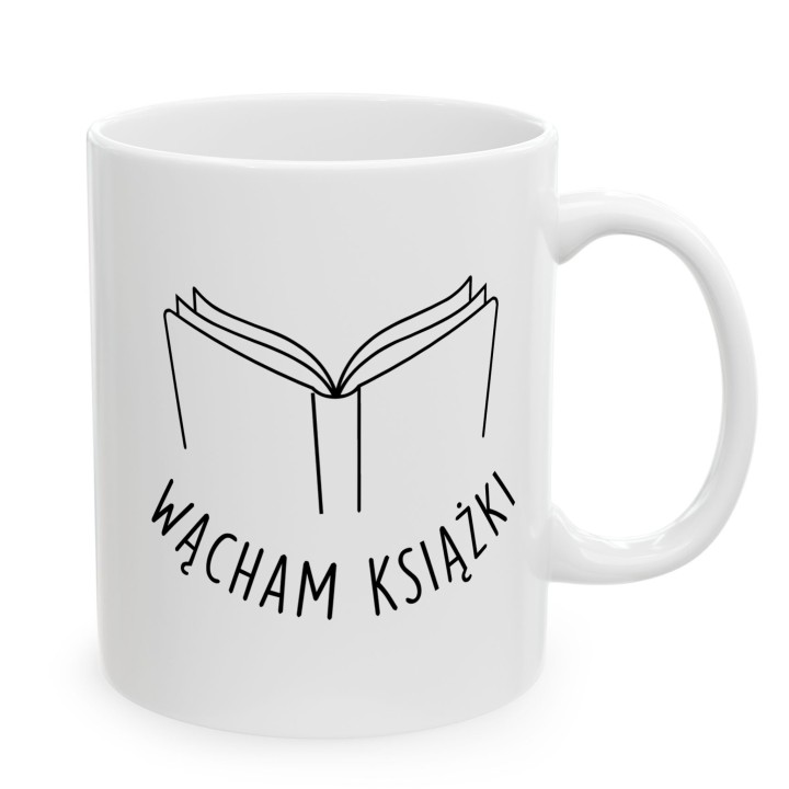 Kubek z nadrukiem „Wącham książki” dla czytelnika | Wręcz Wspaniale