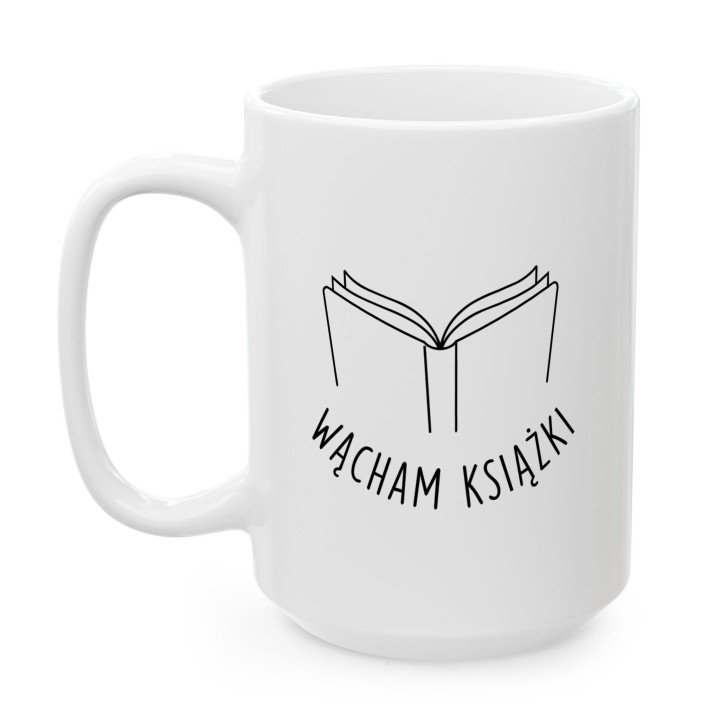 Kubek z nadrukiem „Wącham książki” dla czytelnika | Wręcz Wspaniale