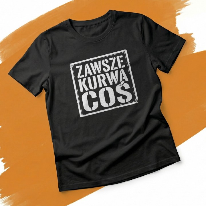 Koszulka Zawsze Kurwa Coś | T-shirt ze śmiesznym nadrukiem