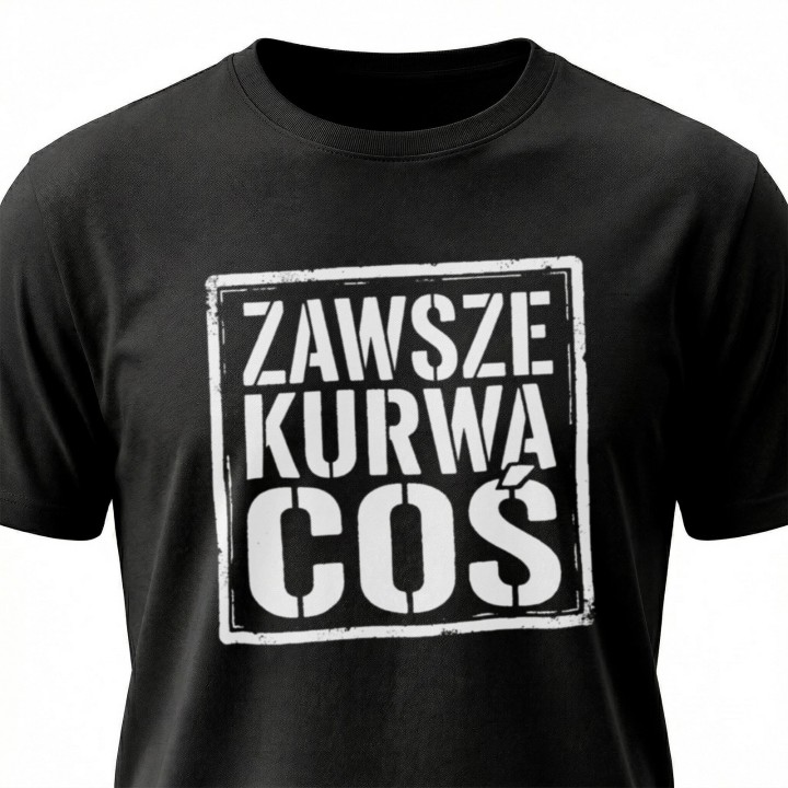 Koszulka Zawsze Kurwa Coś | T-shirt ze śmiesznym nadrukiem