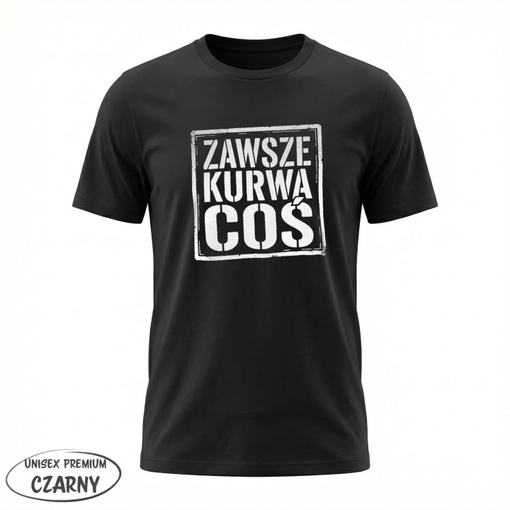 Koszulka Zawsze Kurwa Coś | T-shirt ze śmiesznym nadrukiem