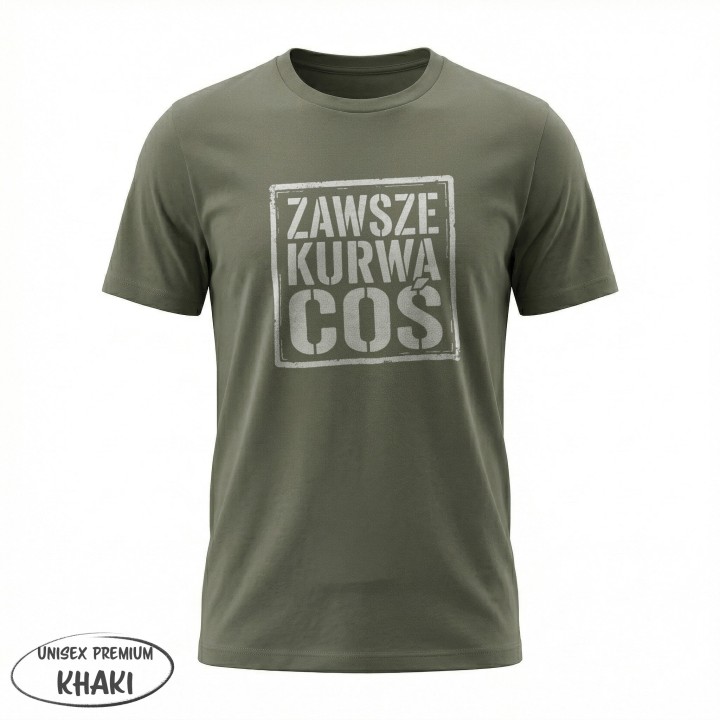 Koszulka Zawsze Kurwa Coś | T-shirt ze śmiesznym nadrukiem