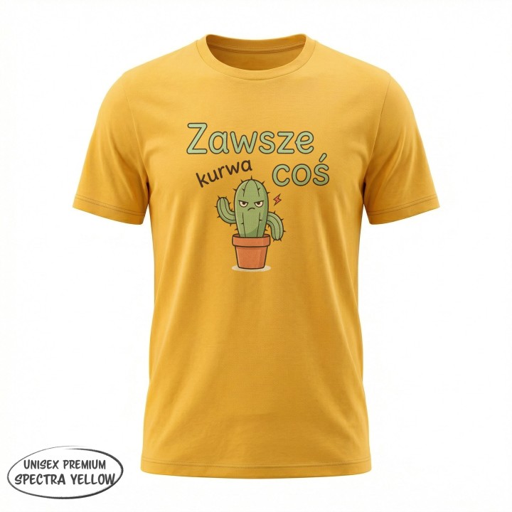 Koszulka Zły Kaktus Zawsze Kurwa Coś | T-shirt z kaktusem damski męski