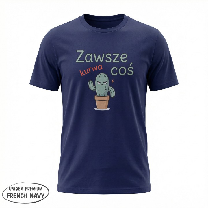 Koszulka Zły Kaktus Zawsze Kurwa Coś | T-shirt z kaktusem damski męski