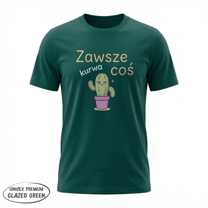 Koszulka Zły Kaktus Zawsze Kurwa Coś | T-shirt z kaktusem damski męski