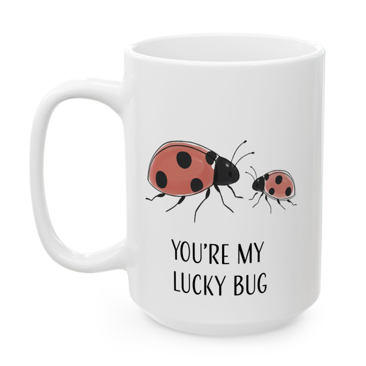 Kubek z nadrukiem dla pary – „YOU'RE MY LUCKY BUG”