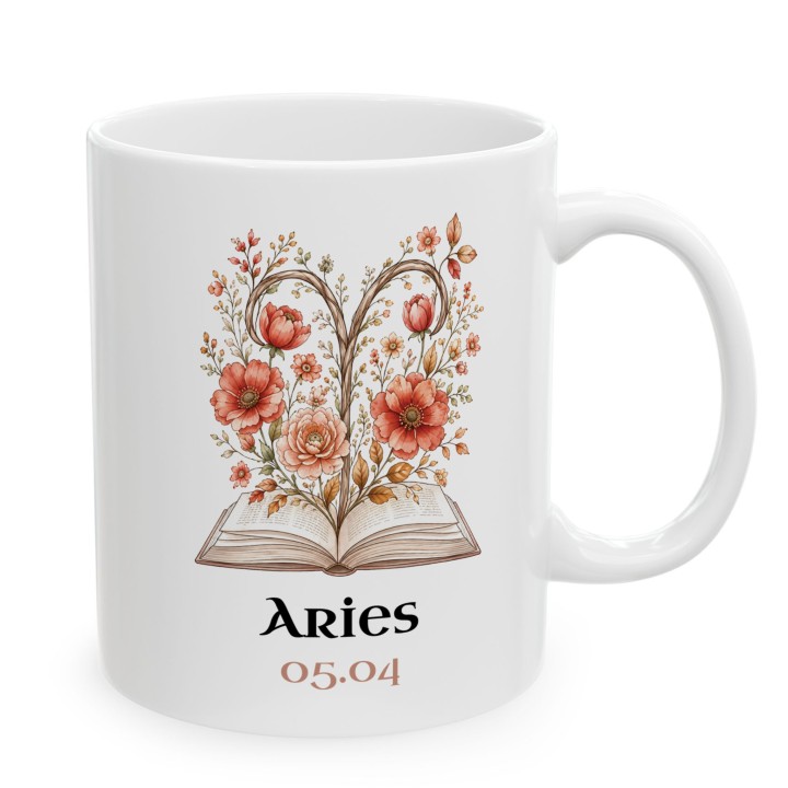 Personalizowany kubek ze znakiem zodiaku dla czytelnika | Zodiak i książki