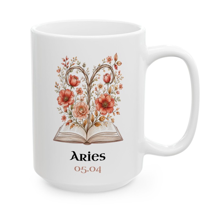 Personalizowany kubek ze znakiem zodiaku dla czytelnika | Zodiak i książki