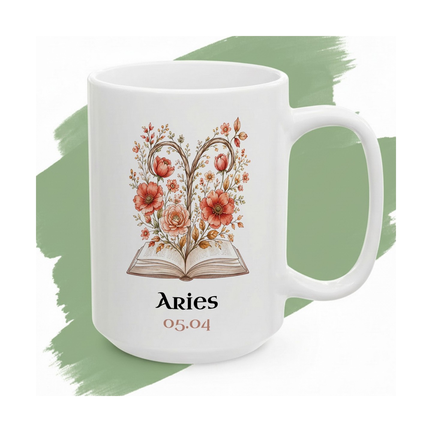 Personalizowany kubek z nadrukiem Znak Zodiaku i Książki - Wybierz swój znak i dopasuj podpis