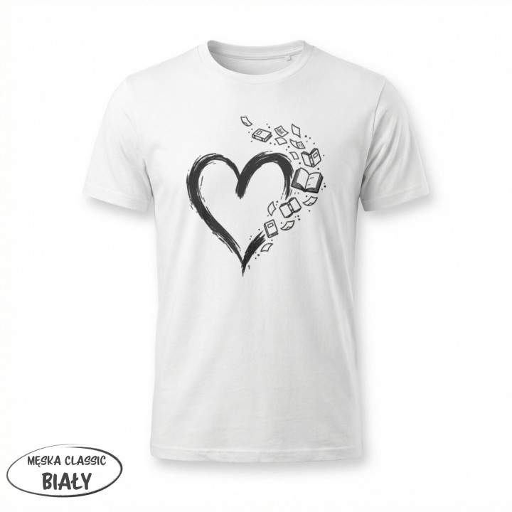 Koszulka dla książkoholika Serce z Książek | T-shirt bookish