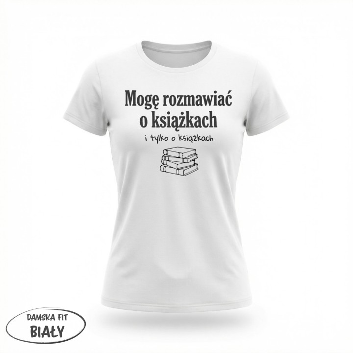 Koszulka - Mogę rozmawiać o książkach - Galeria - (01)_F190_LADY_White