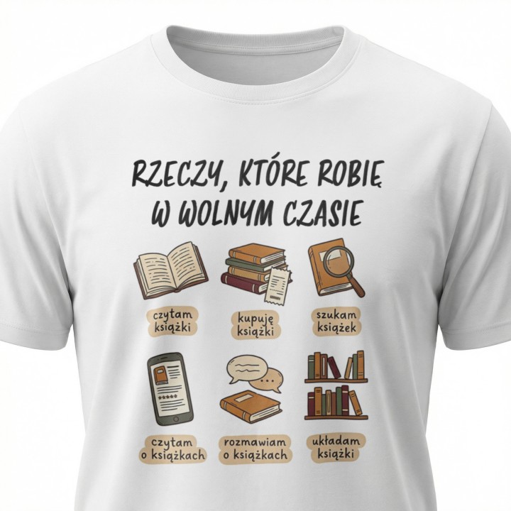 Koszulka dla czytelnika - Rzeczy które robię w wolnym czasie - Galeria - (000_2)_UNI_WHITE