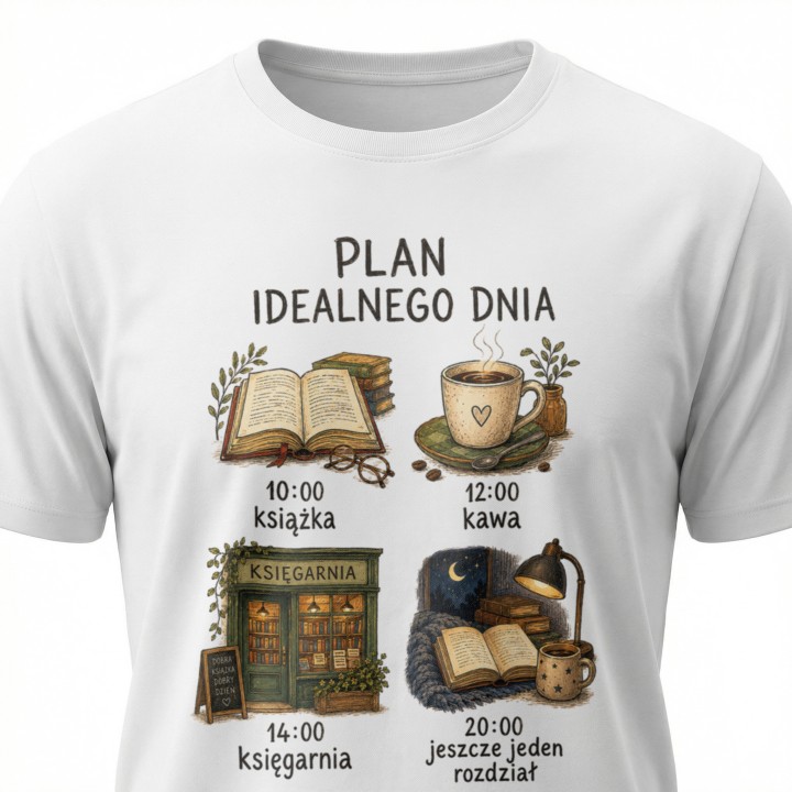 Koszulka dla czytelnika - Plan idealnego Dnia - Galeria - (000_2)_UNI_WHITE