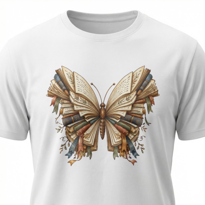 Koszulka dla czytelniczki - Motyl - Galeria - (000_2)_UNI_WHITE