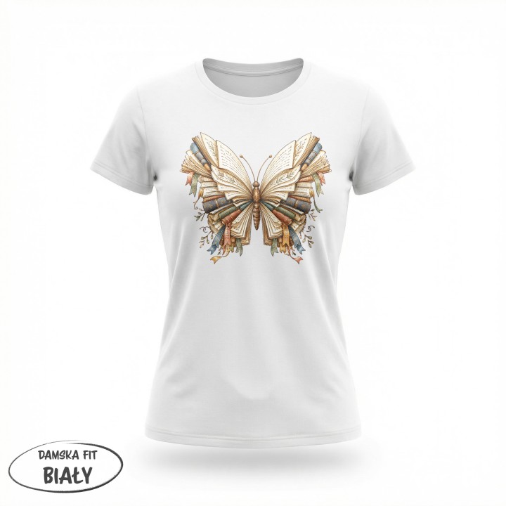 Koszulka dla czytelniczki - Motyl - Galeria - (01)_F190_LADY_White
