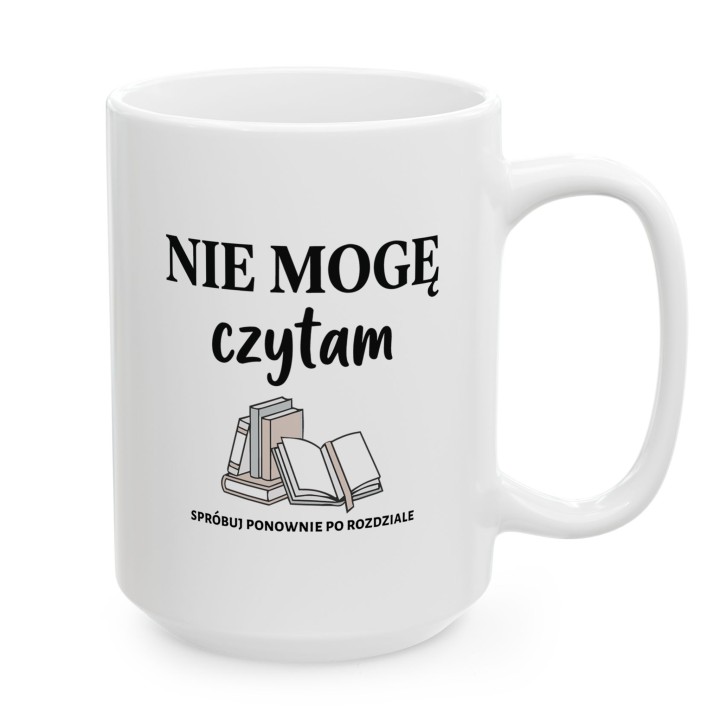 Kubek - Nie mogę bo czytam - Main - (B)_1_Basic_White_15Oz