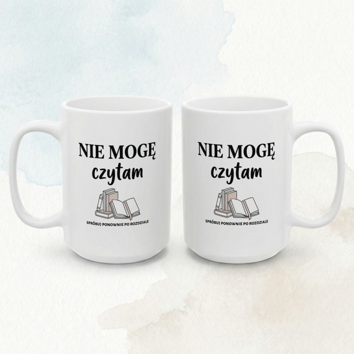 Kubek - Nie mogę bo czytam - Main - (B)_1_Basic_White_15Oz