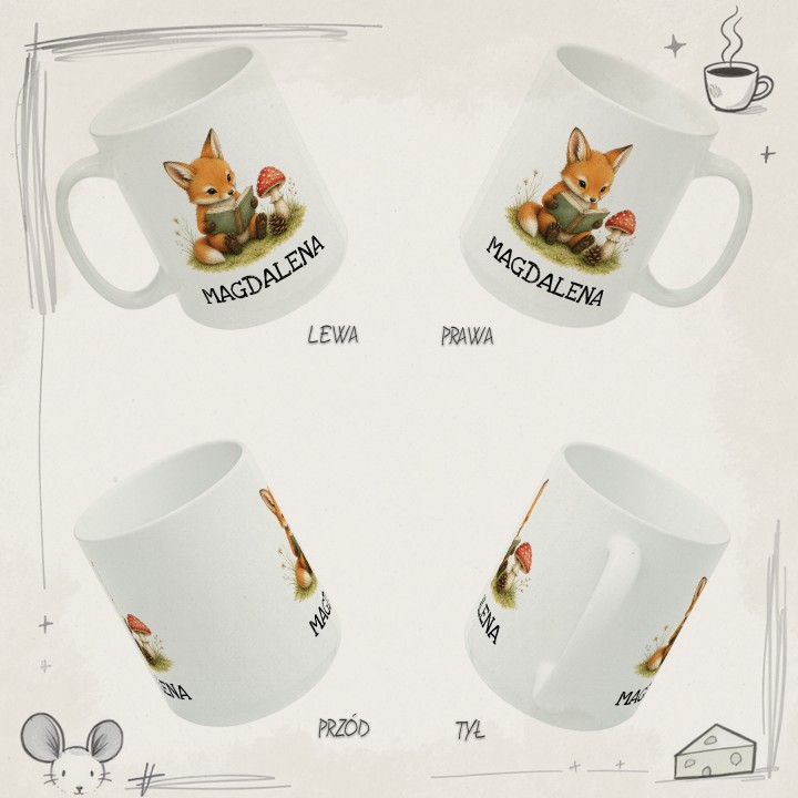 Kubek Personalizowany dla czytelnika - Lisek - Galeria - (B)_4Side_Grid