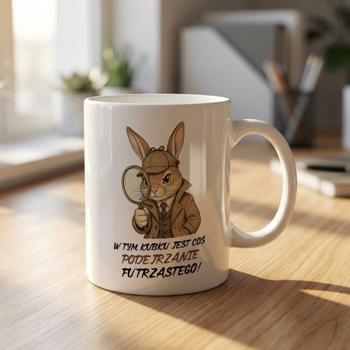 Kubek z królikiem - W tym kubku jest coś podejrzanie Futrzastego - Main - (B)_1_Basic-White_11Oz
