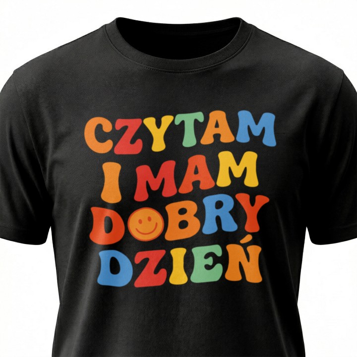 Koszulka - Czytam i mam dobry dzień - Galeria - (000_1)_UNI_BLACK