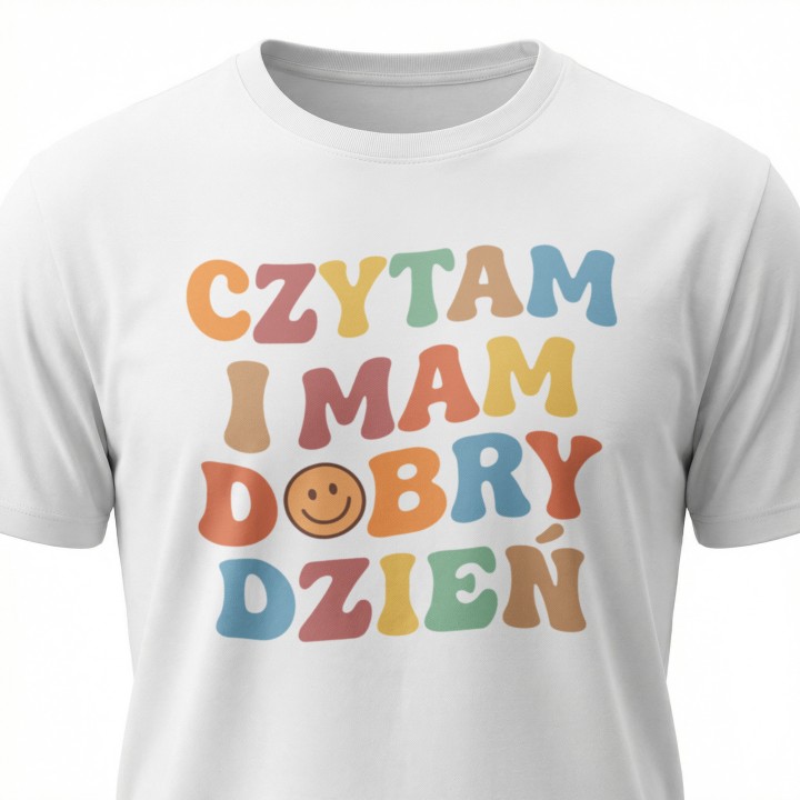 Koszulka - Czytam i mam dobry dzień - Galeria - (000_2)_UNI_WHITE