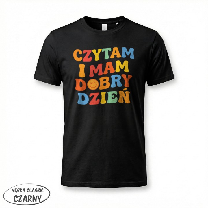 Koszulka - Czytam i mam dobry dzień - Galeria - (12)_F190_MEN_Black