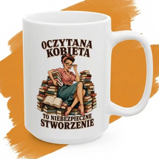 Kubek z nadrukiem - Oczytana kobieta jest niebezpieczna - Cover - (B)_Basic_Miniatura_WW